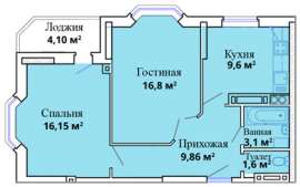 2-комн. квартира ЖК Лазурный 60кв.м.