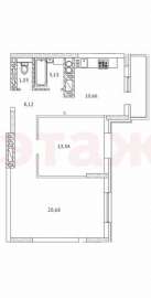 2-комнатная квартира 61 кв.м.